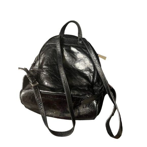 MICHAEL KORS Rhea Medium Crinkled Calf Leather Backpack Black Bag - Picture 3 of 8